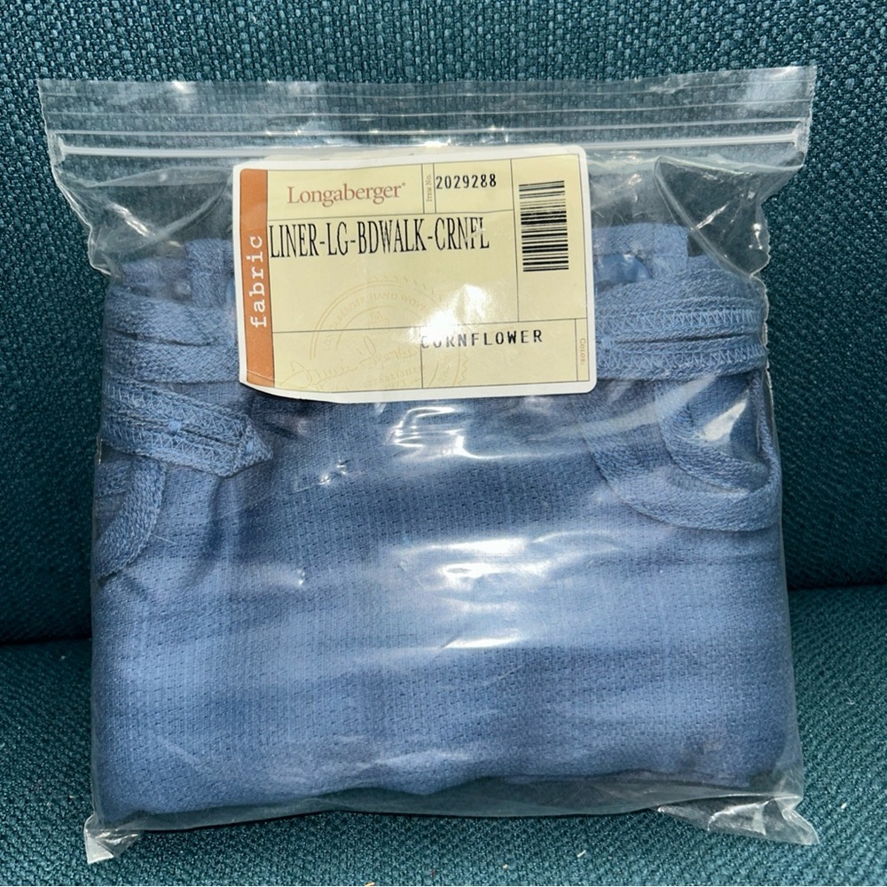 Longaberger large boardwalk basket liner In cornflower
